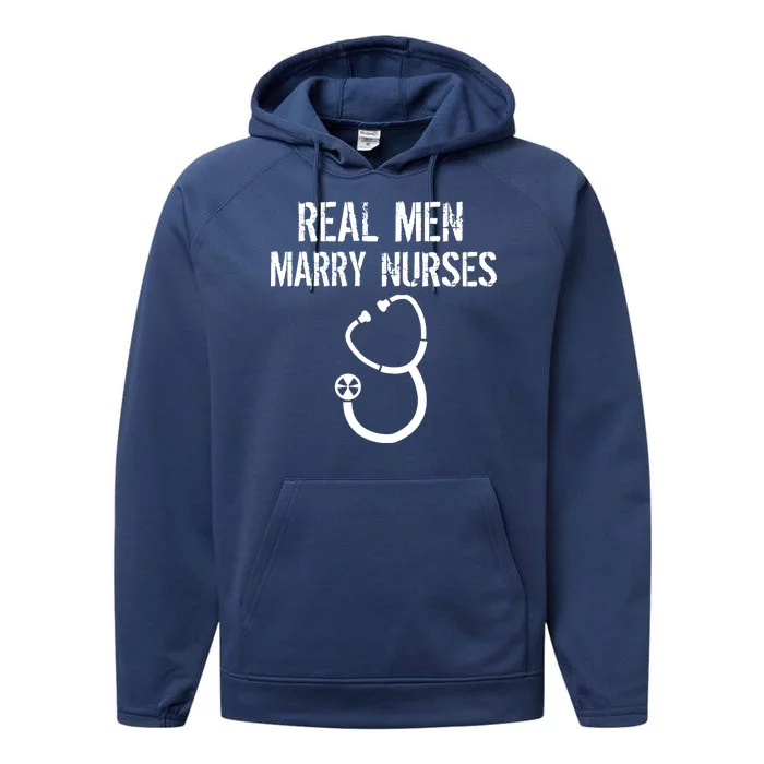 Funny Real Men Marry Nurses Medical Performance Fleece Hoodie