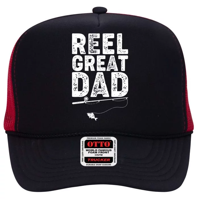 Funny Reel Great Dad Fishing High Crown Mesh Trucker Hat