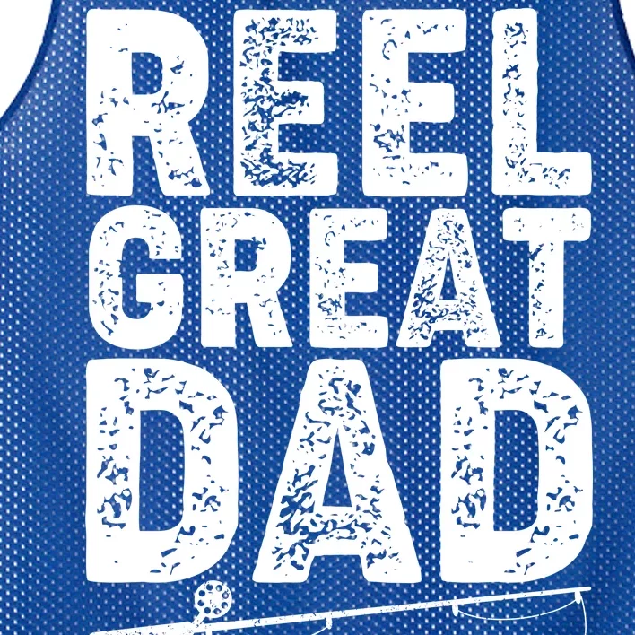 Funny Reel Great Dad Fishing Mesh Reversible Basketball Jersey Tank