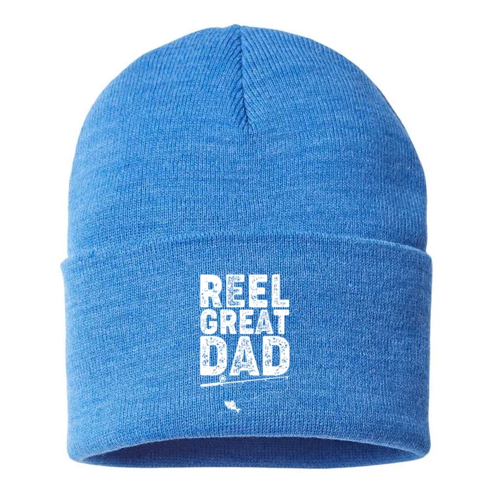 Funny Reel Great Dad Fishing Sustainable Knit Beanie