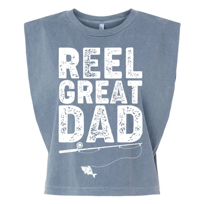 Funny Reel Great Dad Fishing Garment-Dyed Women's Muscle Tee