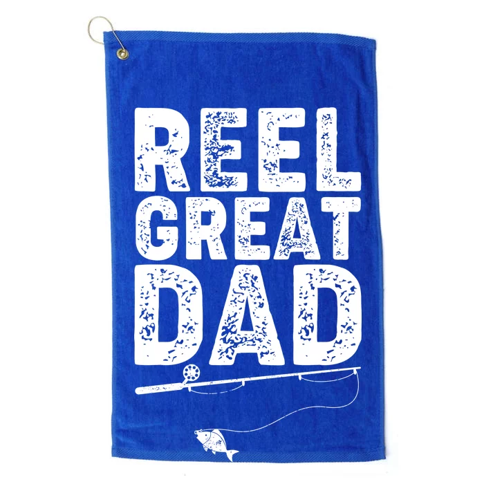 Funny Reel Great Dad Fishing Platinum Collection Golf Towel