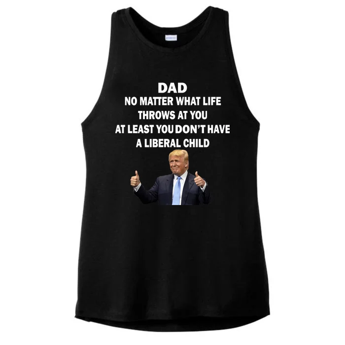 Funny Republican Dad Anti Liberal Child Ladies Tri-Blend Wicking Tank