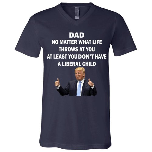 Funny Republican Dad Anti Liberal Child V-Neck T-Shirt