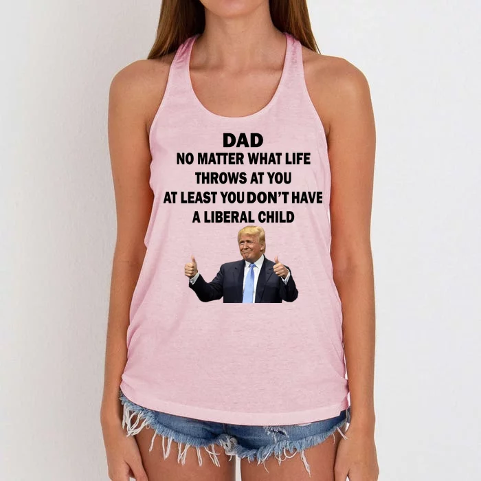 Funny Republican Dad Anti Liberal Child Women's Knotted Racerback Tank