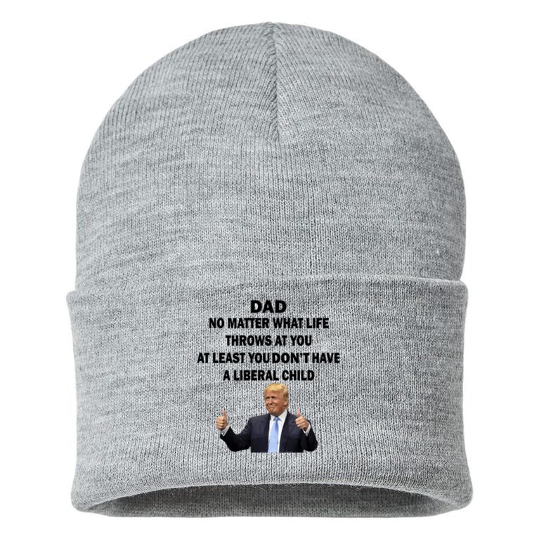 Funny Republican Dad Anti Liberal Child Sustainable Knit Beanie
