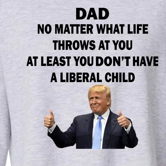 Funny Republican Dad Anti Liberal Child Cropped Pullover Crew