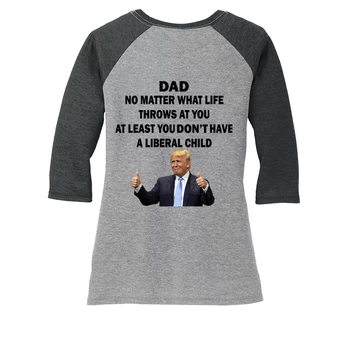 Funny Republican Dad Anti Liberal Child Women's Tri-Blend 3/4-Sleeve Raglan Shirt