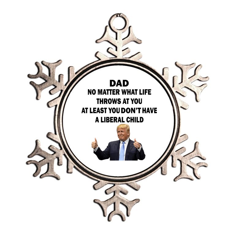Funny Republican Dad Anti Liberal Child Metallic Star Ornament