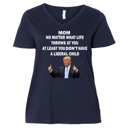 Funny Republican Mom Anti Liberal Child Women's V-Neck Plus Size T-Shirt