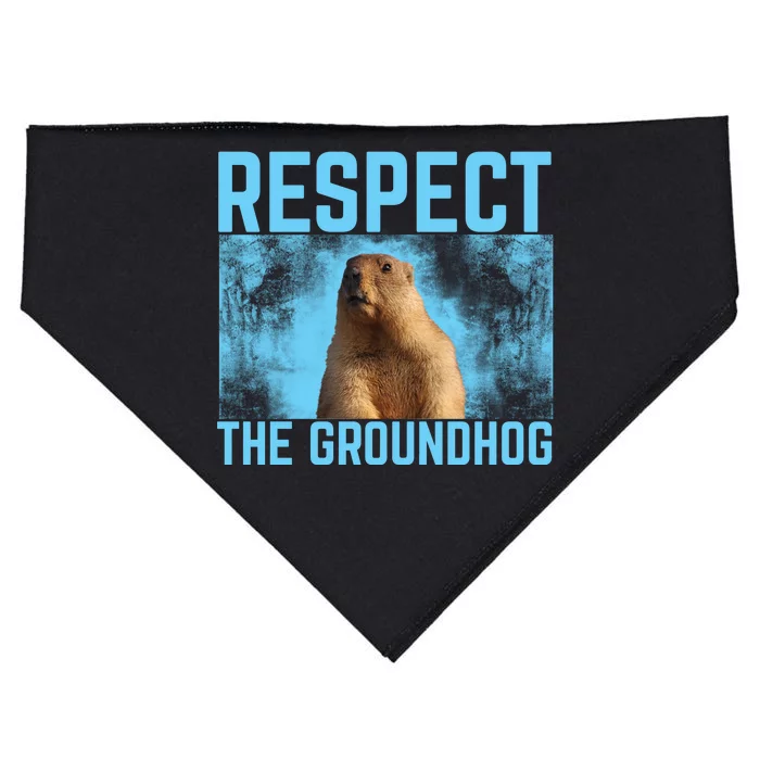 Funny Respect The Groundhog USA-Made Doggie Bandana