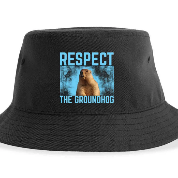 Funny Respect The Groundhog Sustainable Bucket Hat