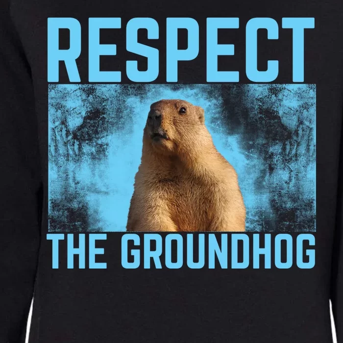 Funny Respect The Groundhog Womens California Wash Sweatshirt