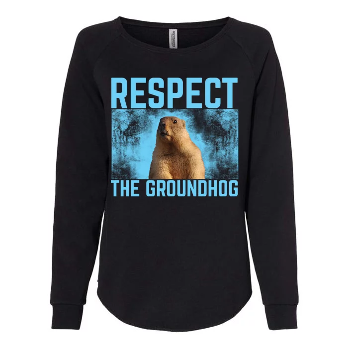 Funny Respect The Groundhog Womens California Wash Sweatshirt