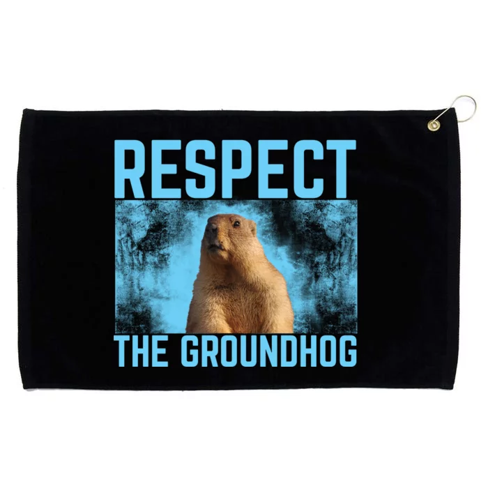 Funny Respect The Groundhog Grommeted Golf Towel