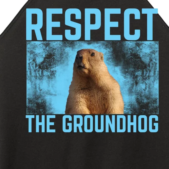 Funny Respect The Groundhog Women’s Perfect Tri Rocker Tank