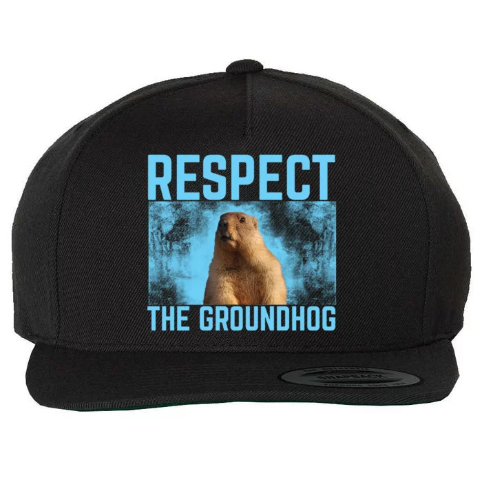 Funny Respect The Groundhog Wool Snapback Cap