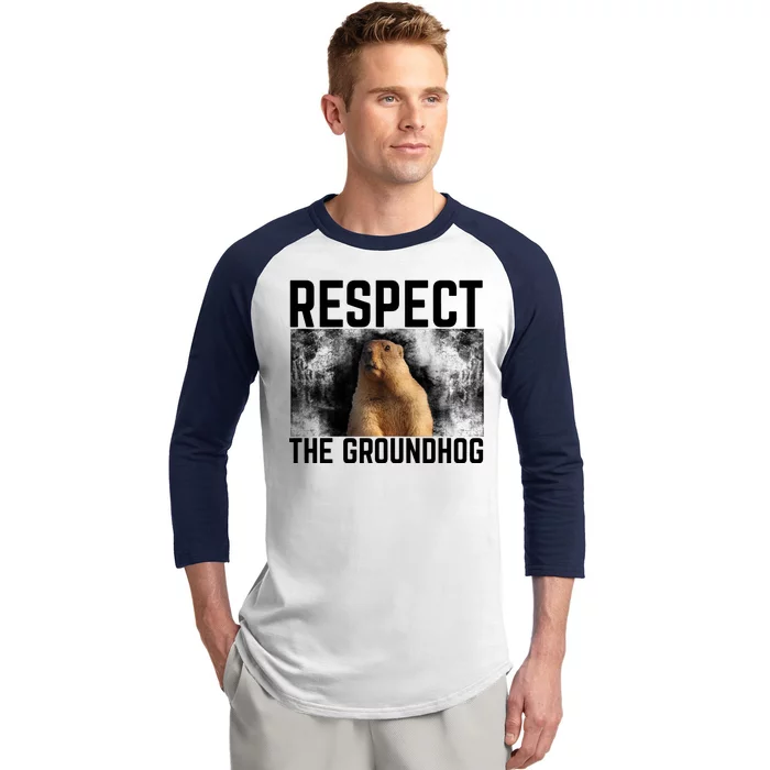 Funny Respect The Groundhog Baseball Sleeve Shirt