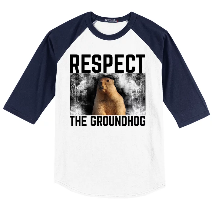 Funny Respect The Groundhog Baseball Sleeve Shirt