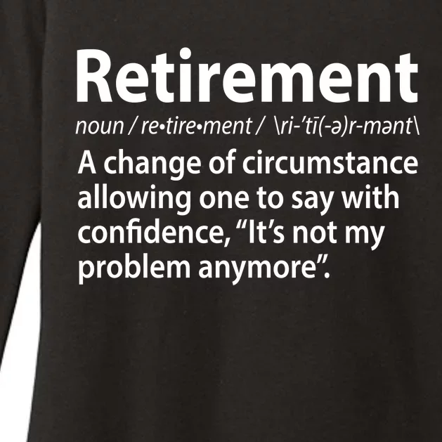 Funny Retirement Definition Womens CVC Long Sleeve Shirt