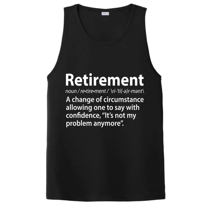 Funny Retirement Definition Performance Tank