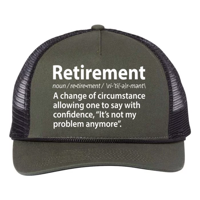 Funny Retirement Definition Retro Rope Trucker Hat Cap