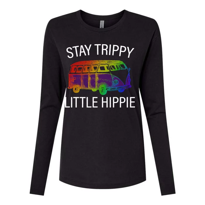 Funny Reto - Stay Trippy Little Hippie Womens Cotton Relaxed Long Sleeve T-Shirt