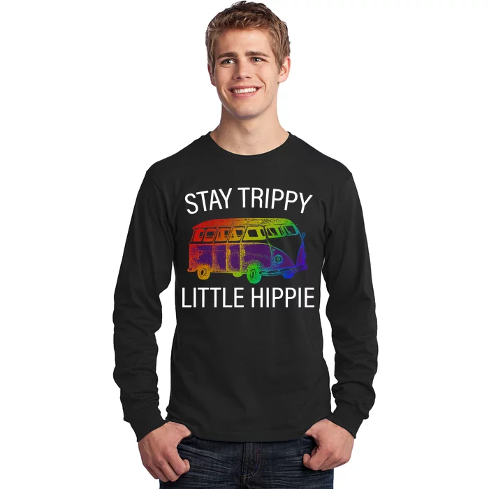 Funny Reto - Stay Trippy Little Hippie Long Sleeve Shirt