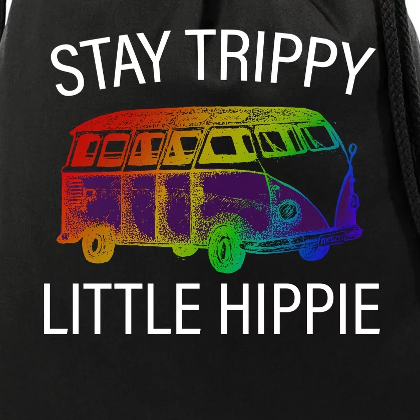 Funny Reto - Stay Trippy Little Hippie Drawstring Bag