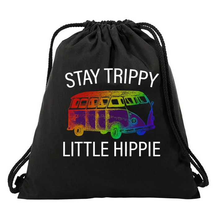 Funny Reto - Stay Trippy Little Hippie Drawstring Bag