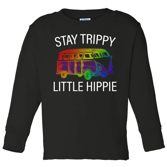 Funny Reto - Stay Trippy Little Hippie Toddler Long Sleeve Shirt