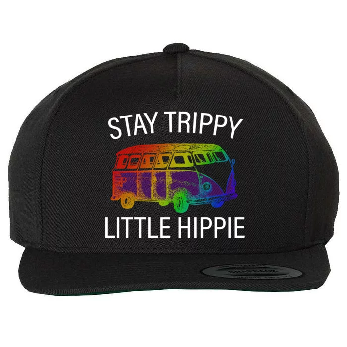 Funny Reto - Stay Trippy Little Hippie Wool Snapback Cap