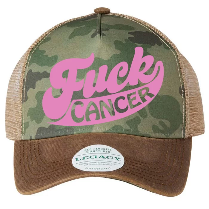 Funny Retro Fck Cancer Logo Breast Cancer Support Legacy Tie Dye Trucker Hat