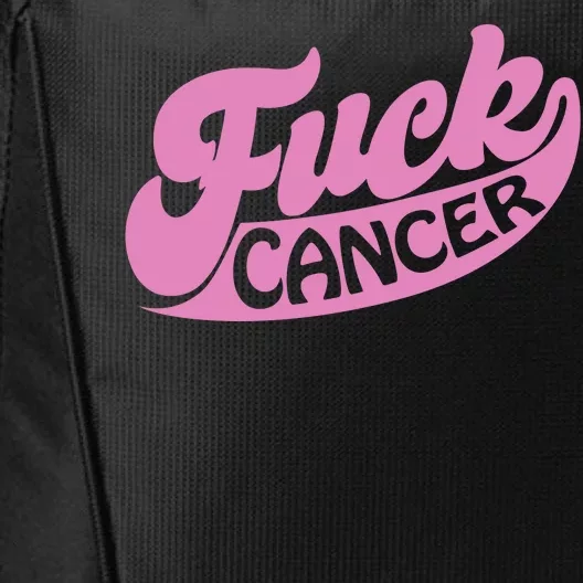 Funny Retro Fck Cancer Logo Breast Cancer Support City Backpack