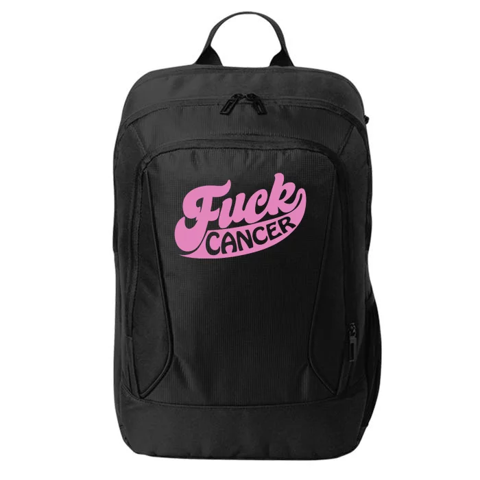 Funny Retro Fck Cancer Logo Breast Cancer Support City Backpack