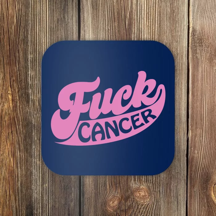 Funny Retro Fck Cancer Logo Breast Cancer Support Coaster