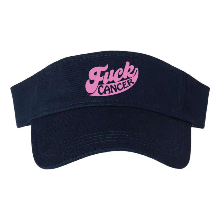 Funny Retro Fck Cancer Logo Breast Cancer Support Valucap Bio-Washed Visor