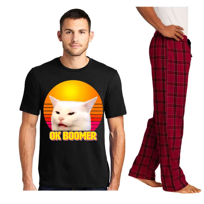 Funny Retro Table Cat OK Boomer Meme Pajama Set