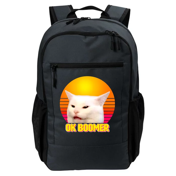 Funny Retro Table Cat OK Boomer Meme Daily Commute Backpack