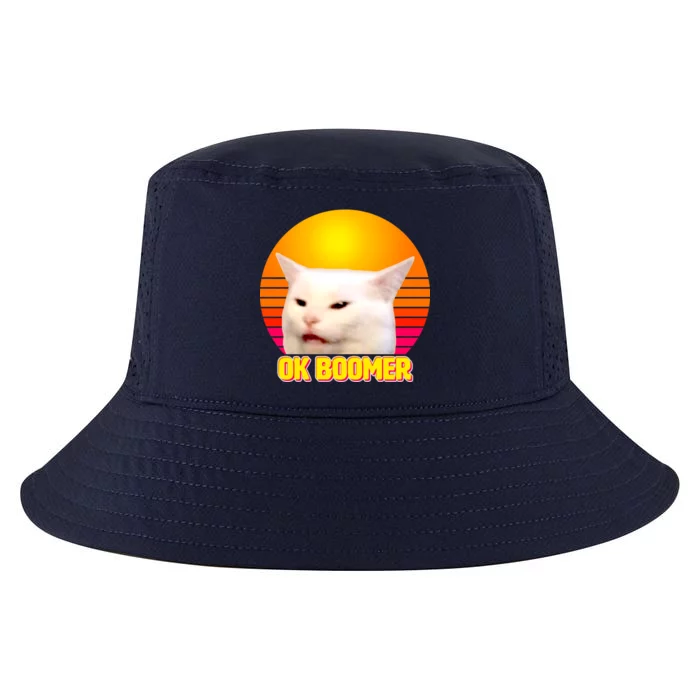 Funny Retro Table Cat OK Boomer Meme Cool Comfort Performance Bucket Hat