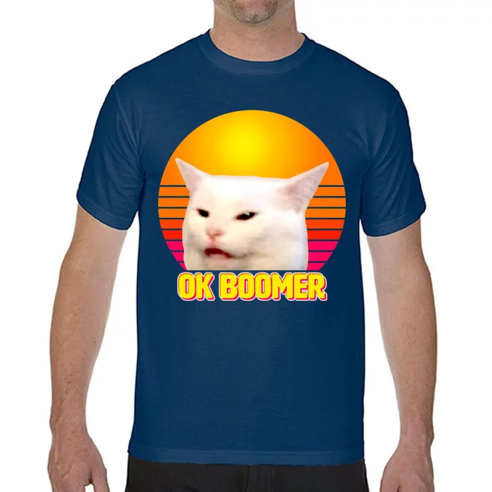 Funny Retro Table Cat OK Boomer Meme Comfort Colors T-Shirt