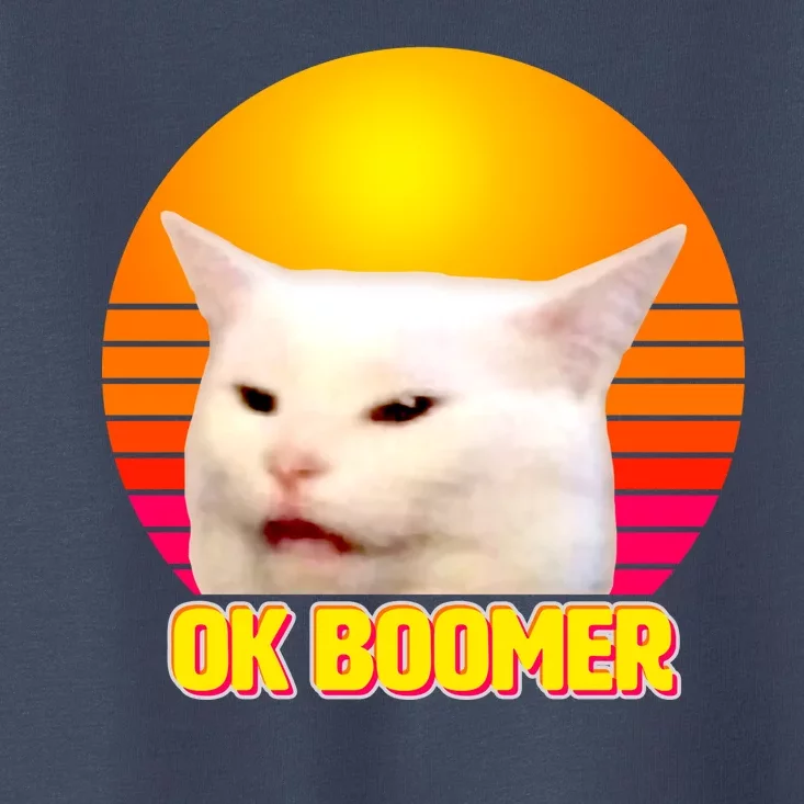 Funny Retro Table Cat OK Boomer Meme Toddler T-Shirt