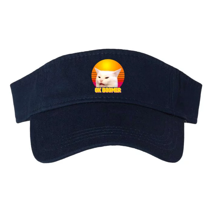 Funny Retro Table Cat OK Boomer Meme Valucap Bio-Washed Visor