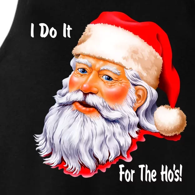 Funny Santa Claus I Do It For The HO'S Christmas Ladies Tri-Blend Wicking Tank