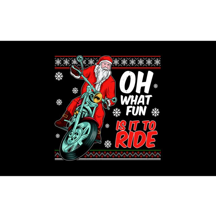 Funny Santa Oh What Fun It Is To Ride Motorcycle Bumper Sticker