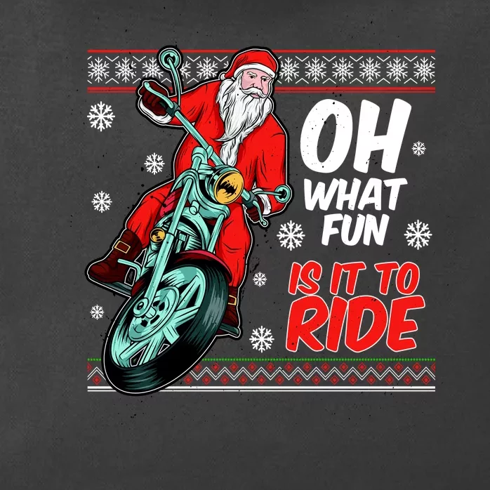 Funny Santa Oh What Fun It Is To Ride Motorcycle Zip Tote Bag