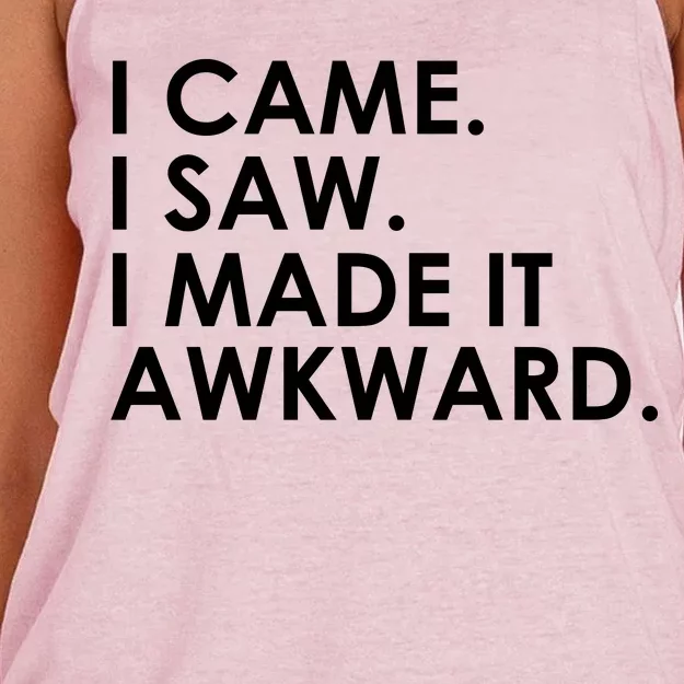 Funny Saying - I Came. I Saw. I Made It Awkward. Women's Knotted Racerback Tank