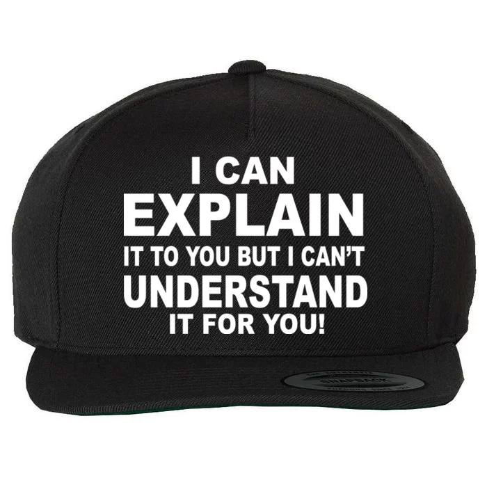 Funny Sayings I Can Explain It But I Can't Understand It For You Wool Snapback Cap