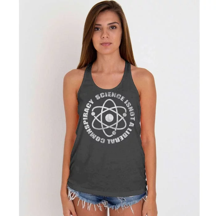 Funny Science Liberal Conspiracy Women's Knotted Racerback Tank