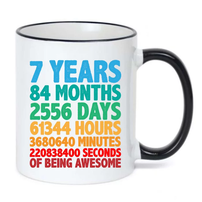 Funny Seven Years Old 7th Birthday Black Color Changing Mug